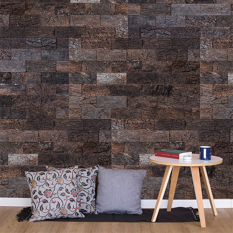 Sustainable Cork Wall Covering - Brick Black